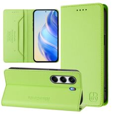 Per Tecno Camon 40 4G RC01 Custodia per telefono in pelle RFID con ventosa magnetica a doppia piega (verde erba)
