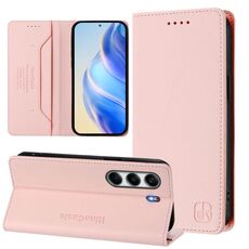 Per Tecno Camon 40 4G RC01 Custodia per telefono in pelle RFID con ventosa magnetica a doppia piega (rosa)