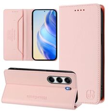 Per Tecno Camon 40 Pro 4G RC01 Custodia per telefono in pelle RFID con ventosa magnetica a doppia piega (rosa)