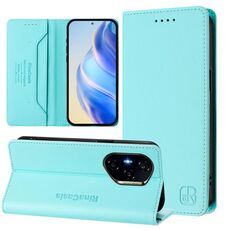 Per Honor 400 RC01 Custodia per telefono in pelle con doppia piegatura e aspirazione magnetica RFID (verde menta)