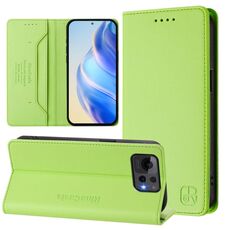 Per ASUS Zenfone 12 Ultra RC01 Custodia per telefono in pelle RFID con ventosa magnetica a doppia piega (verde erba)