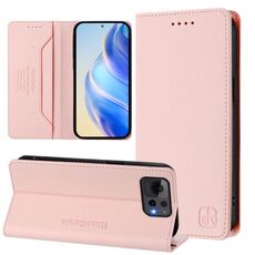 Per ASUS Zenfone 12 Ultra RC01 Custodia per telefono in pelle RFID con ventosa magnetica a doppia piega (rosa)