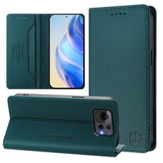 Per ASUS Zenfone 12 Ultra RC01 Custodia per telefono in pelle RFID con ventosa magnetica a doppia piega (verde scuro)