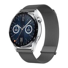 Cinturino Milanese con fibbia magnetica doppia universale Kalebol da 20 mm (grigio grafite)