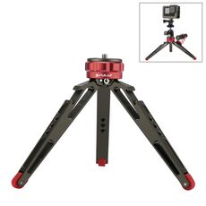 PULUZ Desktop Vlogging Titore treppiede in diretta con basi per scarpe a freddo per telecamere DSLR & Digital, altezza regolabile: 7,5-14.5 cm (bronzo)
