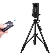 211n Supporto per treppiedi in alluminio con telecomando Bluetooth e testata a 3 vie e morsetto telefonico