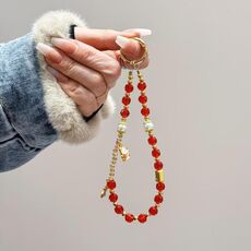 Catena per telefono Lucky Cat Fortune Red Crystal