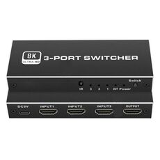 Q8Q3-3 Switch HDMI 2.1 per Home Theater da gioco 3x1 8K 4K 120Hz Sincronizzatore audio video HDR