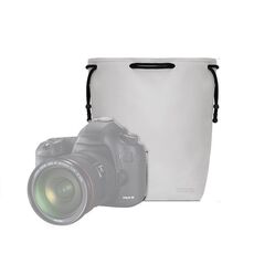 Sacchetto del coulisse della lente della borsa della fotocamera di Baona, dimensione: grande (grigio)