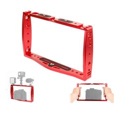 Diving Dual Dual Handheld Grip Stabilizer Stabilizer Extension Phone Fotocamera Camera Rig Cage Cassa Subacquea per Gopro Hero9 / 8/7, Colore: rosso