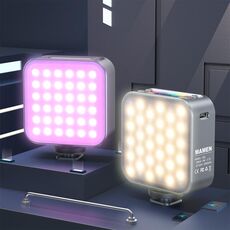 Mamen D01 66 LEDs 2500-9000K Luci di riempimento a LED RGB a doppia faccia