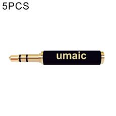 5 PCS 3.5mm Audio 4 Pole femminile a 3 pole Adattatore per microfono maschile (nero)