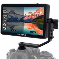 FEELWORLD F6 Plus V2 6 pollici 3D LUT Monitor da campo per fotocamera DSLR touch screen, IPS FHD1920x1080 Ingresso e uscita HDMI 4K, con braccio inclinabile