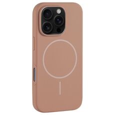 Per iPhone 16 Pro Max Custodia per telefono in silicone liquido con foro grande per fotocamera MagSafe, copertura totale (oro)