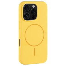 Per iPhone 16 Pro Max Custodia per telefono con copertura totale in silicone liquido MagSafe con foro grande per fotocamera (crema)