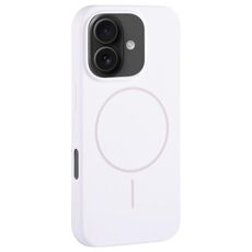 Per iPhone 16 Custodia per telefono con copertura totale in silicone liquido MagSafe con foro grande per fotocamera (bianco)