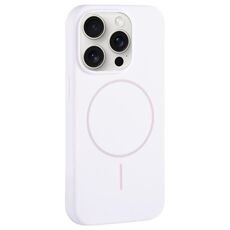 Per iPhone 15 Pro Custodia per telefono con copertura totale in silicone liquido MagSafe con foro grande per fotocamera (bianco)