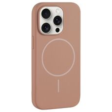 Per iPhone 15 Pro Custodia per telefono in silicone liquido con foro grande e copertura totale MagSafe per fotocamera (oro)