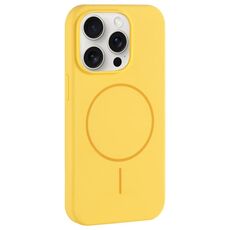 Per iPhone 15 Pro Custodia per telefono in silicone liquido MagSafe con foro grande per fotocamera e copertura totale (crema)