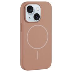 Per iPhone 15 Plus Custodia per telefono in silicone liquido MagSafe con foro grande per fotocamera e copertura totale (oro)