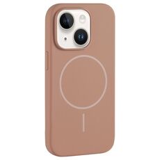 Per iPhone 14 Custodia per telefono in silicone liquido MagSafe con foro grande per fotocamera e copertura totale (oro)