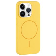 Per iPhone 14 Pro Custodia per telefono con copertura totale in silicone liquido MagSafe con foro grande per fotocamera (crema)