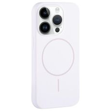 Per iPhone 14 Pro Max Custodia per telefono con copertura totale in silicone liquido MagSafe con foro grande per fotocamera (bianco)