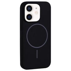 Per iPhone 11 Custodia per telefono con copertura totale in silicone liquido MagSafe con foro grande per fotocamera (nero)