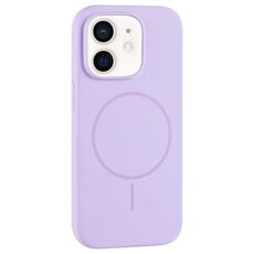 Per iPhone 11 Custodia per telefono in silicone liquido MagSafe con foro grande per fotocamera e copertura totale (viola)