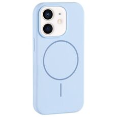 Per iPhone 11 Custodia per telefono con copertura totale in silicone liquido MagSafe con foro grande per fotocamera (blu)