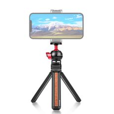 PULUZ Supporto per treppiede live Vlogging da tavolo in legno intarsiato con testa a sfera (rosso)