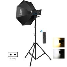 Kit luce flash stroboscopica da studio fotografico PULUZ 120W 3200K-5600K con riflettore softbox e treppiede (spina UE)