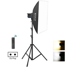Kit luce flash stroboscopica da studio fotografico PULUZ 120W 3200K-5600K con riflettore softbox e treppiede (spina UE)