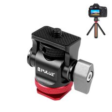 PULUZ Mini 180 gradi oscillante treppiede testa sferica adattatore per montaggio su pattino freddo (rosso)