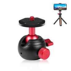 PULUZ Adattatore per testa a sfera per treppiede in metallo panoramico a 360 gradi (rosso)