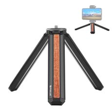 PULUZ INLARID WOOD Desktop Vlogging Supporto per treppiedi live (nero)