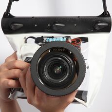 Tteoobl 20m Subacquea Custodia per Fotocamera Subacquea Custodia per Fotocamera Impermeabile Dry Bag, Taglia: M(Bianco)