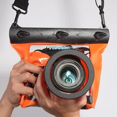 Tteoobl 20m Subacquea Custodia per Fotocamera Subacquea Custodia per Fotocamera Impermeabile Dry Bag, Taglia: L(Arancione)