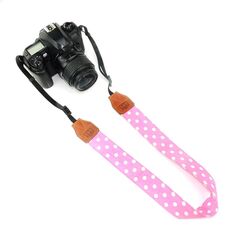 Tracolla a tracolla multicolore SLR Tracolla per fotocamera retrò (rosa rosa)