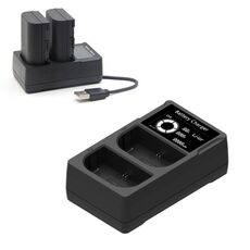 LP-E6 Caricabatteria per fotocamera con doppio caricatore LCD USB