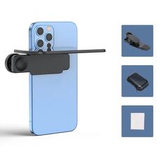 Supporto per telefono cellulare con clip per foto, con specchio ad angolo regolabile, riflettore per telefono, artefatto per selfie, colore: nero