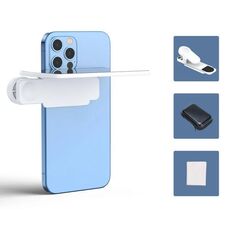 Supporto per telefono cellulare con clip per foto, con specchio ad angolo regolabile, riflettore per telefono, artefatto per selfie, colore: bianco