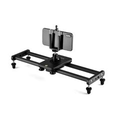 YELANGU L140T-A Binario di scorrimento in fibra di carbonio da 40 cm con morsetto per telefono e adattatore con testa a sfera per smartphone (nero)