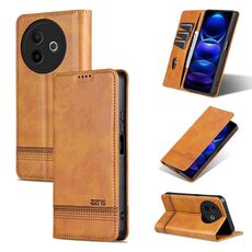 Per vivo Y300i 5G / Y39 5G Global AZNS Custodia per telefono in pelle di vitello con texture magnetica (marrone chiaro)