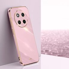 Per Honor X60 Pro XINLI Custodia per telefono in TPU elettroplaccato 6D con bordo dritto (viola ciliegia)