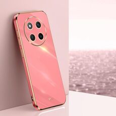 Per Honor X60 Pro XINLI Custodia per telefono in TPU elettroplaccato 6D con bordo dritto (rosso biancospino)