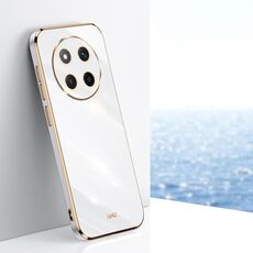 Per Honor X60 Pro XINLI Custodia per telefono in TPU elettroplaccato 6D con bordo dritto (bianco)