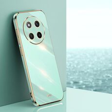Per Honor X60 Pro XINLI Custodia per telefono in TPU elettroplaccato 6D con bordo dritto (verde menta)