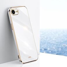 Per iPhone 16e XINLI Custodia per telefono in TPU elettroplaccato 6D con bordo dritto (bianco)