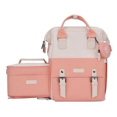 Zaino fotografico Cwatcun D87 con abbinamento colori, borsa fotografica di grande capacità, dimensioni: 40,5 x 35 x 20 cm grande (rosa)